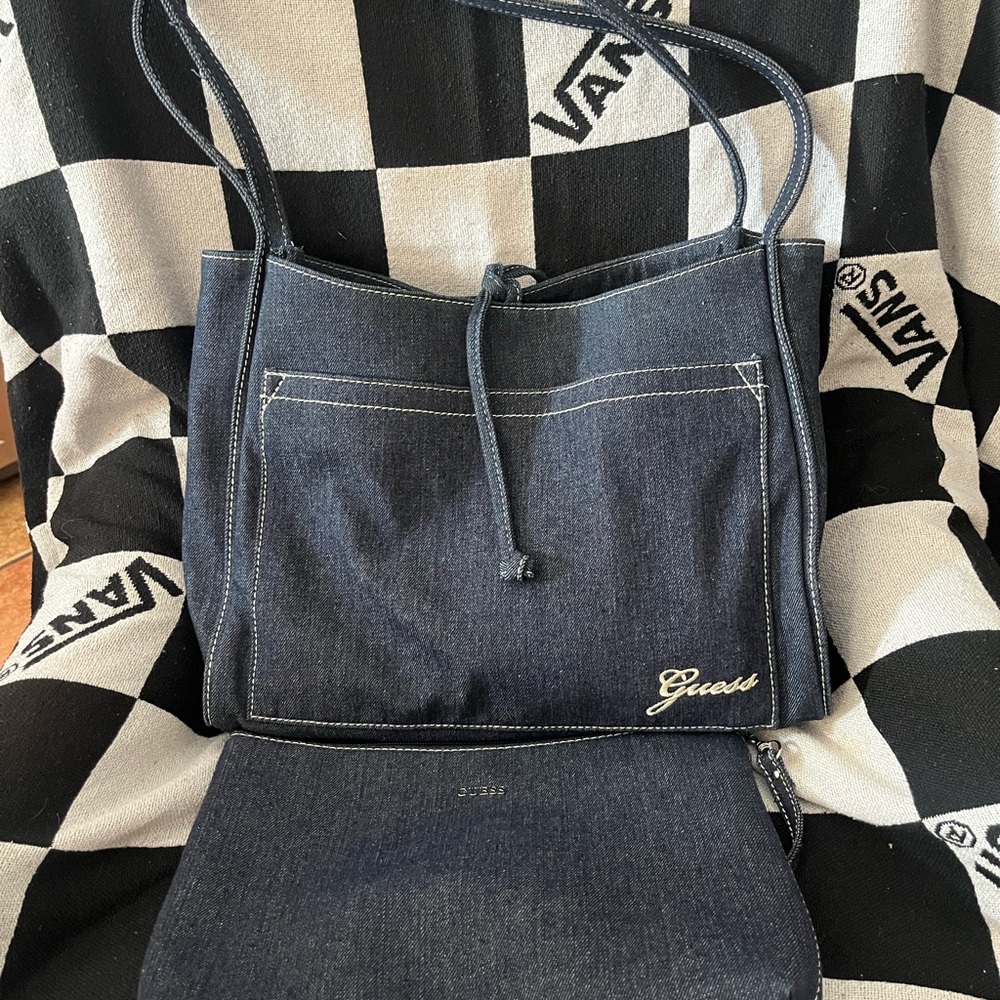 Guess Dark Denim Tote Bag
